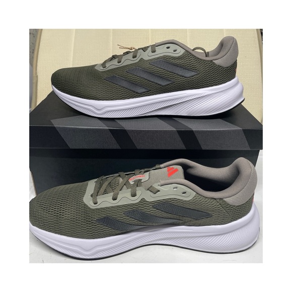 Adidas Green and Red Athletic Shoes with Mesh Upper - Picture 2 of 6